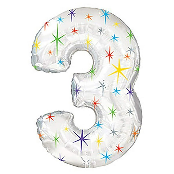 38" #3 Sparkle Mylar Balloon, each