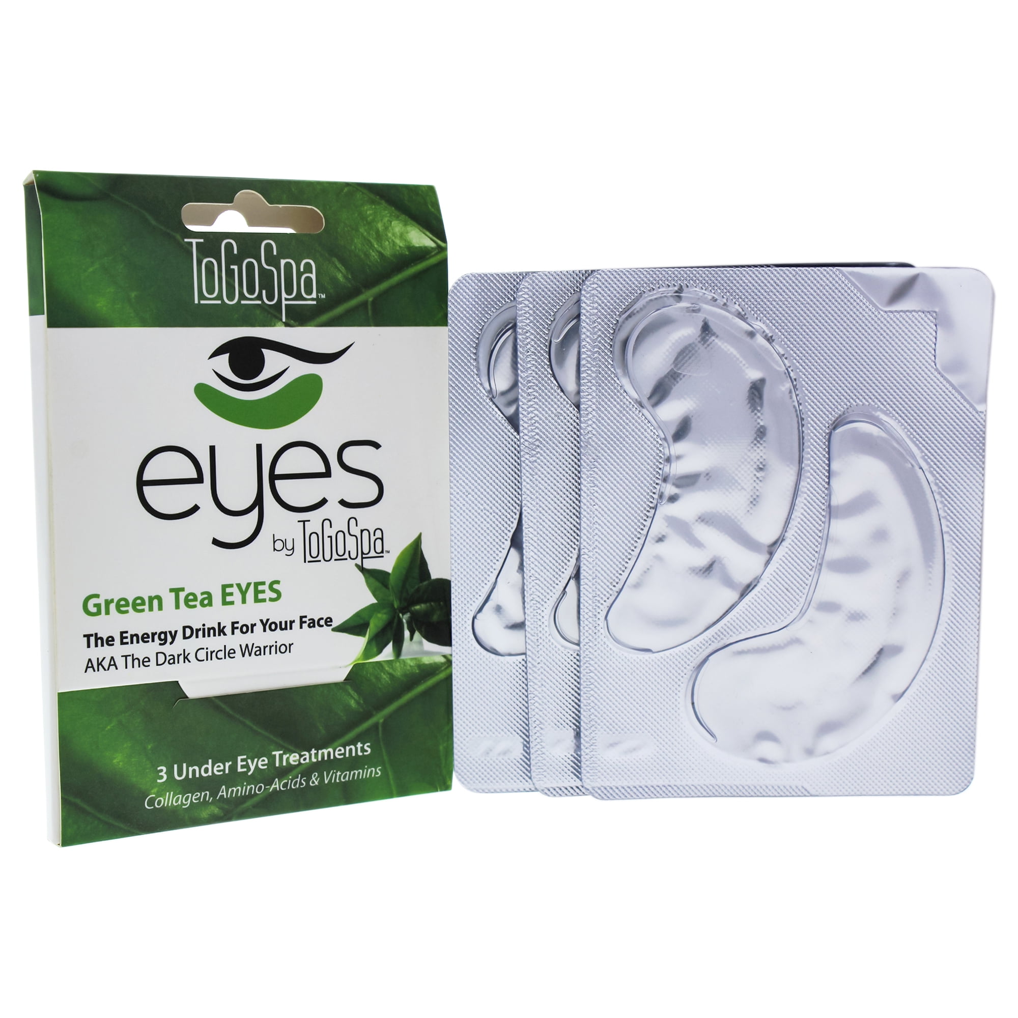 Green Tea Eyes Treatment by To Go Spa for Unisex 3 Pair Eye Mask