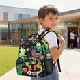 thumbnail image 4 of Jeiento Dinosaur Preschool Lightweight Backpack for Toddler, 13.5 Inch Kids School Bag for 3-5 Year Old Boys, 2 Front Zipper + 2 Mesh Side Pockets Bookbag, 4 of 7