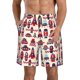 thumbnail image 1 of Balery Rocket Pattern Traje de Baño Estilo Hawaiano para Hombre, Shorts de Secado Rápido con Bolsillos-X-Large, 1 of 6