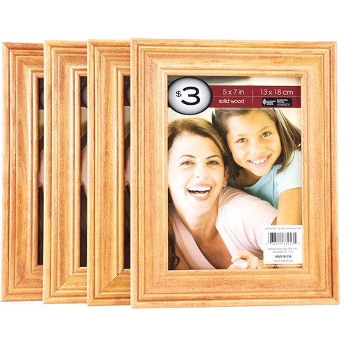 Natural Solid Wood Frame, 5" x 7"