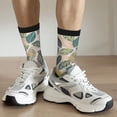 thumbnail image 6 of Pofeuu Vintage Leaves Print Crew Socks, Adult Running Hiking Socks for Youth and Adult, 6 of 6