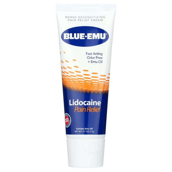 Blue-Emu Lidocaine Pain Relief Cream for Muscle and Joint Pain with 4% Lidocaine, 2.7 oz