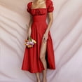 thumbnail image 2 of Summer Casual Dresses for Womens 2026 Fashion Plus Size Casual V-Neck Short Sleeve Solid Dress, 2 of 8