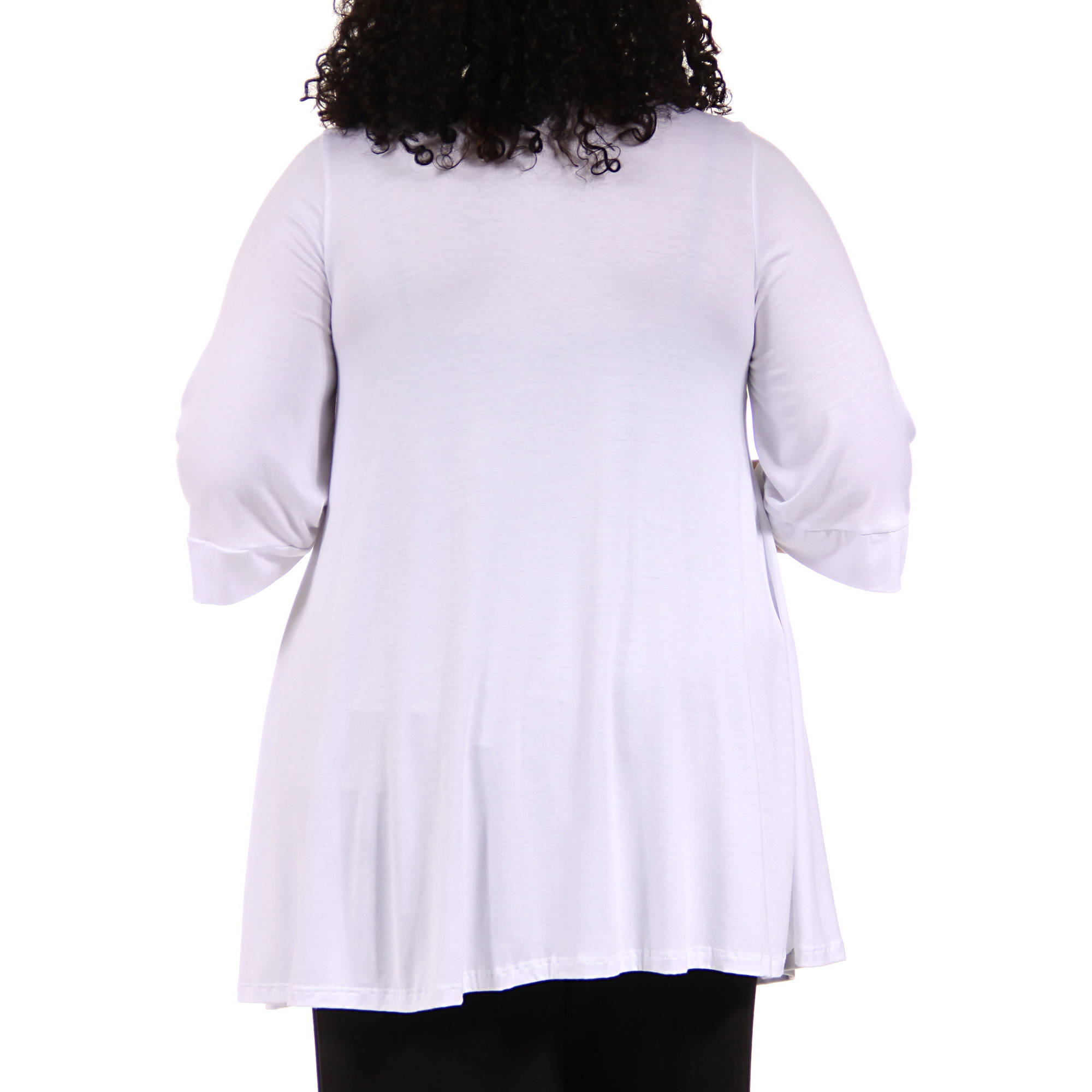 Women's Plus Size 3/4 Sleeve Open Shrug - Walmart.com