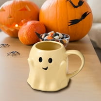 Konghyp 14oz Halloween Ghost Mug Cute Ceramic Ghost Coffee Mug Adorable Ghost Decoration Fun Drinkware, Multi-Purpose Beverage Cup for Adults, Great Gift for Halloween, Thanksgiving, and Parties