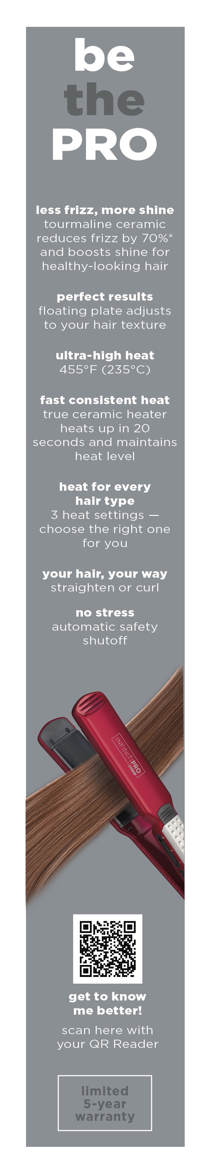 infinitiPRO by Conair 1 1/2" Tourmaline Ceramic Flat Iron