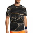 thumbnail image 3 of Glitter Marble T Shirt Summer Black and Gold Marbles Retro T Shirts Trendy Cool Tshirt F, 3 of 5