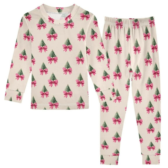 Pajama Christmas Tree Bow Cute Comfortable Cotton Two-piece Pajama Set
