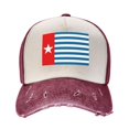 thumbnail image 2 of Men Women West Papua National Flag Distressed Twill Cotton Baseball Cap Vintage Adjustable Dad Hat, 2 of 7
