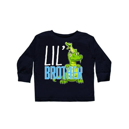 

Inktastic Lil Brother with Cute Green Alligators Gift Toddler Boy or Toddler Girl Long Sleeve T-Shirt