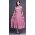 thumbnail image 2 of Bimba Robe Anarkali Rose Pâle Col Mandarin Sans Manches Kurtis pour Femmes Imprimé Robe Maxi XX-Grand, 2 of 6