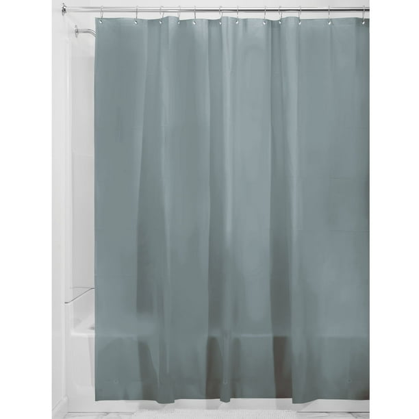 InterDesign PEVA 3 Gauge Shower Curtain Liner, Long 72" x 84", Smoke
