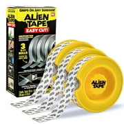Alien Tape EZ Cut Easy Cut 3 rolls Double-Sided Mounting Tape, 10 Ft Pre-Cut Grids for Hassle-Free Cutting, Strong Adhesive, Multi-Surface Use, No Scissors Needed, Perfect for Home & Office Projects