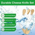 thumbnail image 4 of 12Pack Wooden Handle Cheese Knives Set For Charcuterie, Cheese Cutter, Spreader, 4 of 6
