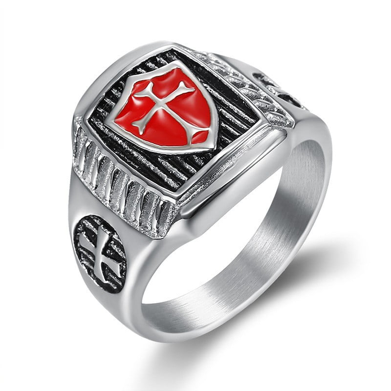 Knights Templars ring men stainless steel unique exquisite vintage ring ...
