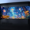 thumbnail image 2 of Blacklight Forest Jellyfish Black Light Aquarium Background UV Reactive Background Trippy Fantasy Starry Sky Terrarium Background with 10 EVA Double-Sided Tape, 24X12IN, 2 of 5