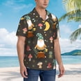 thumbnail image 2 of Lsque Gnome Insect Frog pattern Hawaiian Shirt for Men, Unisex Summer Beach Casual Short Sleeve Button Down Shirts-Small, 2 of 9