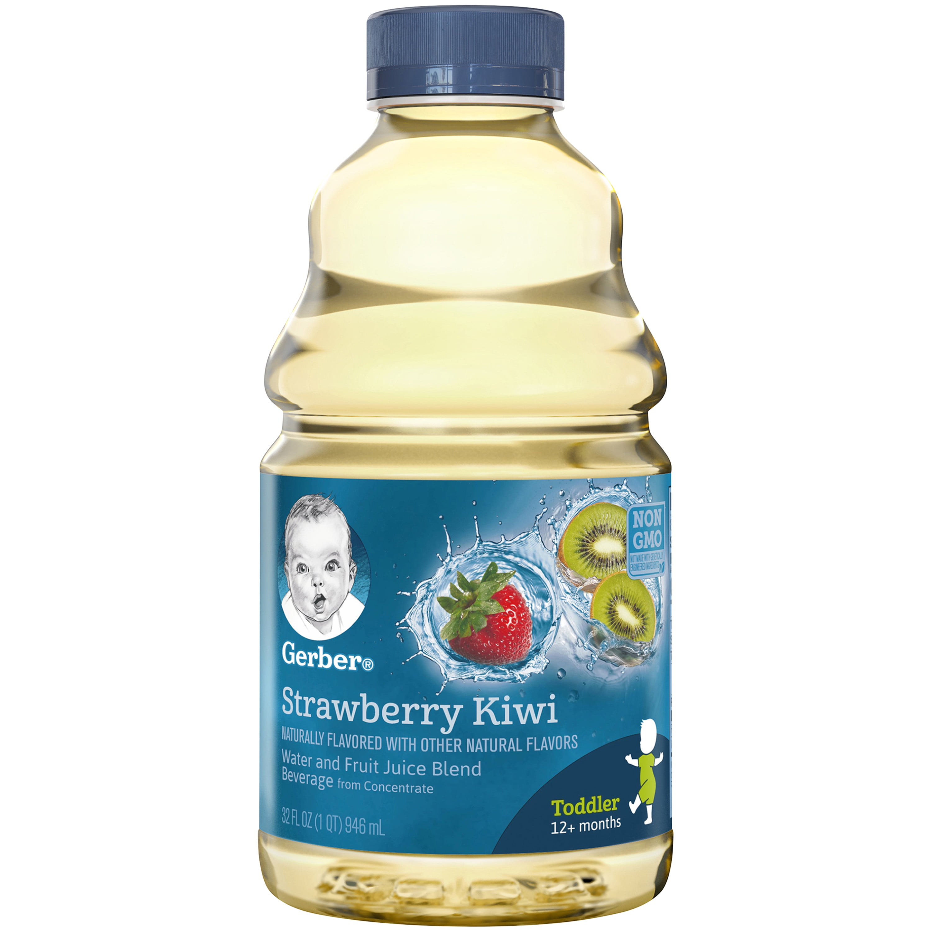 Gerber Fruit Splashers Toddler Juice Strawberry Kiwi, 32 fl oz Bottle