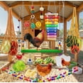thumbnail image 4 of 9 PCS Bird Toys for Parakeets, Wood Parrots Toys, Budgie Toys for Bird Cage Accessories, Swing Hanging Standing Chewing Toy Hammock Climbing Ladder Bird Cage, 4 of 7