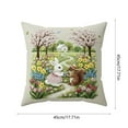 thumbnail image 3 of Bunny Easter Pillow Covers 18x18,Rabbit Greenery Flower Easter Decorations Spring Outdoor Embroidered Farmhouse Pillows Decorative Throw Pillows Cases Indoor Decor Cushion Covers for Home Sofa, 3 of 6