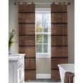 thumbnail image 4 of Dark Brown Wooden Sheer Curtains 84 Inch Length 2 Panels Set for Living Room/Bedroom, Vintage Western Country Wooden Board Kitchen Curtains Grommet Semi-Sheer Curtains Window Treatments 52"x84"x2, 4 of 7