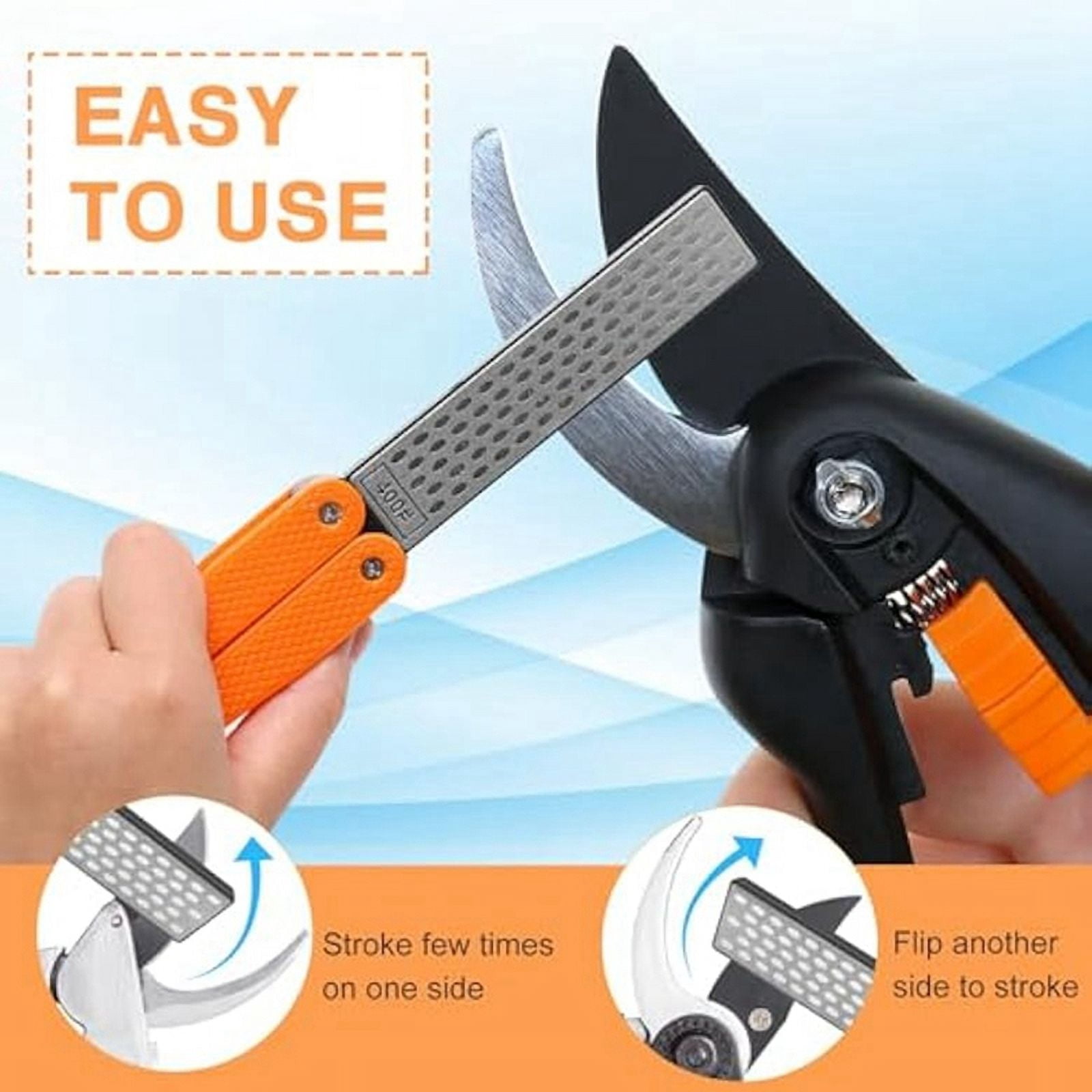 2X 2 Double-Sided  Knife Sharpener/2 Retractable  Sharpening Rod,Blade Sharpener Stone Pocket