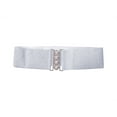 thumbnail image 2 of Women's Fashion Elastic Cinch Belt 3 Wide Stretch Waist Band Clasp Buckle, 2 of 6