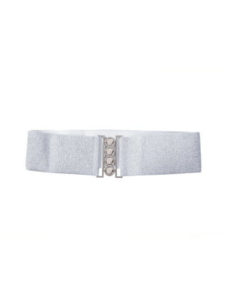 ssn belts Women Silver Artificial Leather, Synthetic Belt Silver