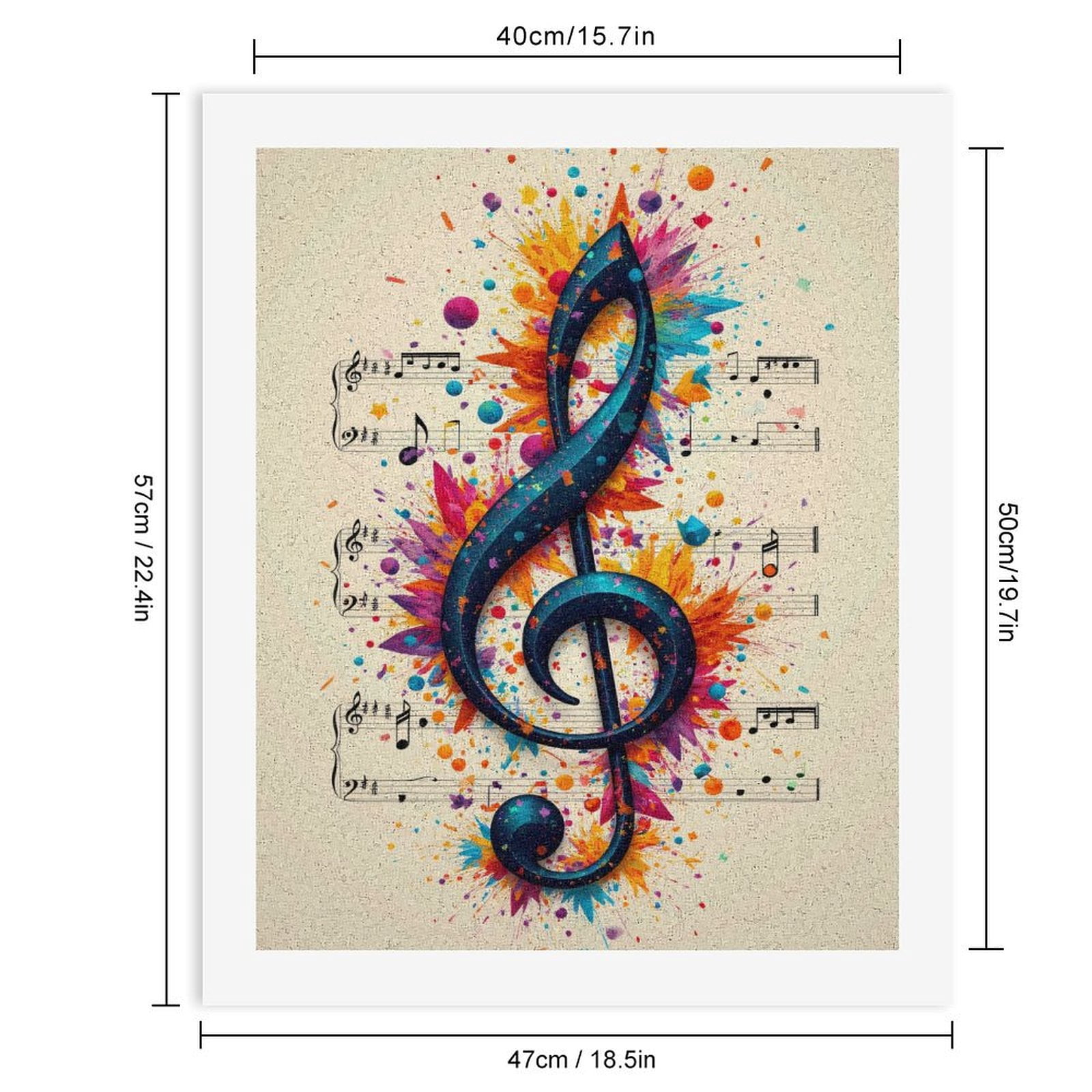 Paint By Numbers Kit for Adults Beginner - DIY Music Note Colorful Splash Art Canvas Painting Kits for Adults, Frameless Paint By Number for Adults for Home Wall Decor 16x20 Inch