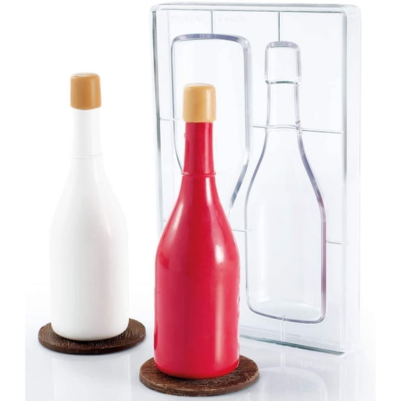 Martellato MA3010 Chocolate Mold with 2 Half-Wine-Bottle Cavities