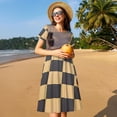 thumbnail image 4 of Balery Chess Board With Pawns Vestidos sueltos de manga corta para mujer, vestidos de verano 2025, vestidos casuales de corte A con vuelo., 4 of 6