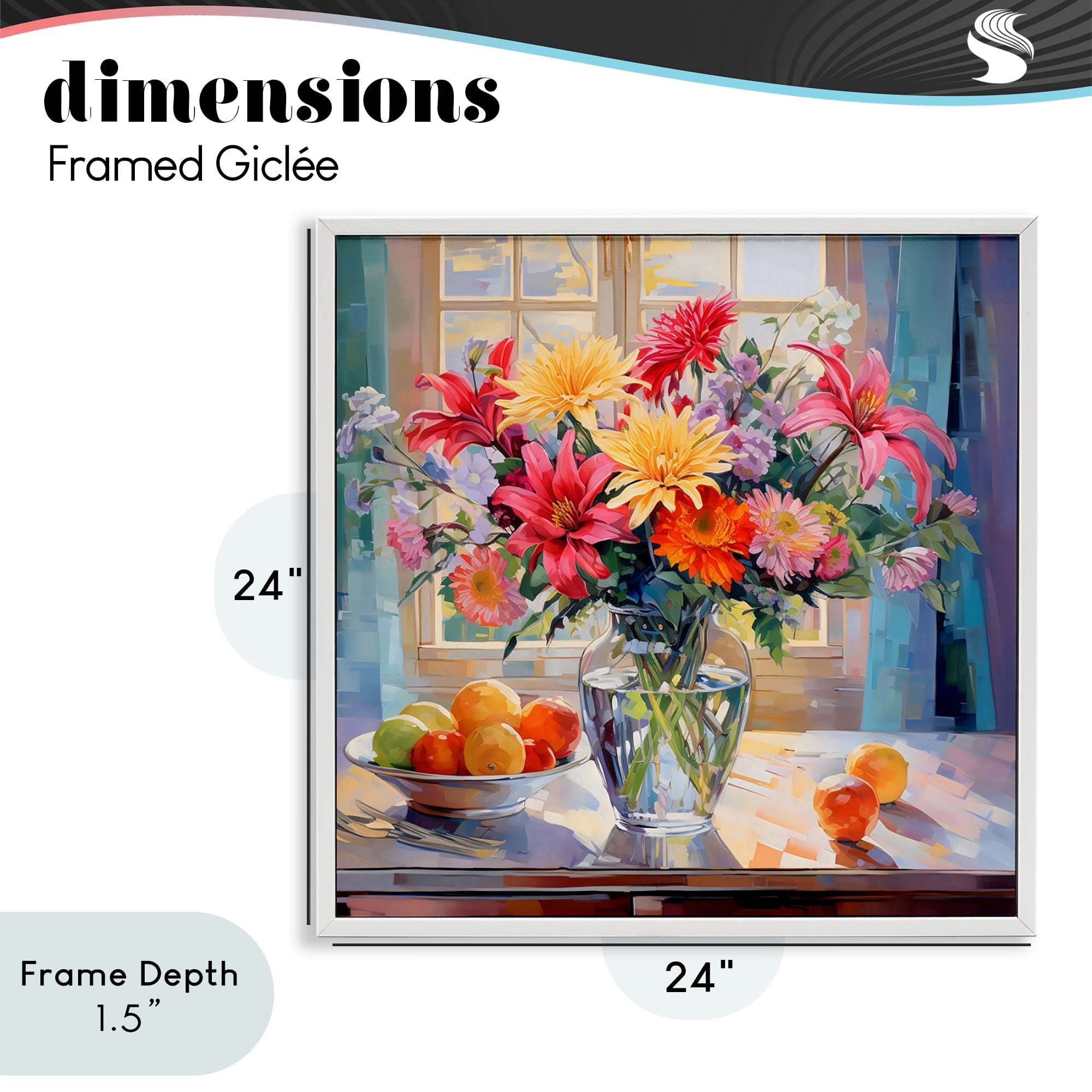 Stupell Industries Summer Flowers & Fruit White Framed Giclee Art, design by Creative Studio