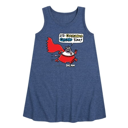 

Dog Man - Commander Cupcake Time - Toddler and Youth Girls A-line Dress