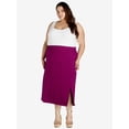 thumbnail image 2 of Terra & Sky Women's Plus Size Knit Midi Skirt, Sizes 0X-4X, 2 of 5