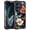 Black Flower Butterfly, variant on Casetego for Moto G Power 5G 2025 Case,Glow in The Dark Three Layer Heavy Duty Shockproof Protection Hard Plastic Bumper+Soft Silicone Protective Case,Black Blue Butterfly