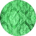 thumbnail image 1 of Ahgly Company Indoor Round Abstract Green Contemporary Area Rugs, 4' Round, 1 of 1