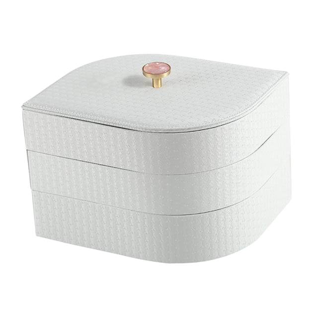 Caja de joyería de cuero , contenedor de almacenamiento colr de 3 capas, de llevar Sunnimix bandeja de la joyería de las mujeres