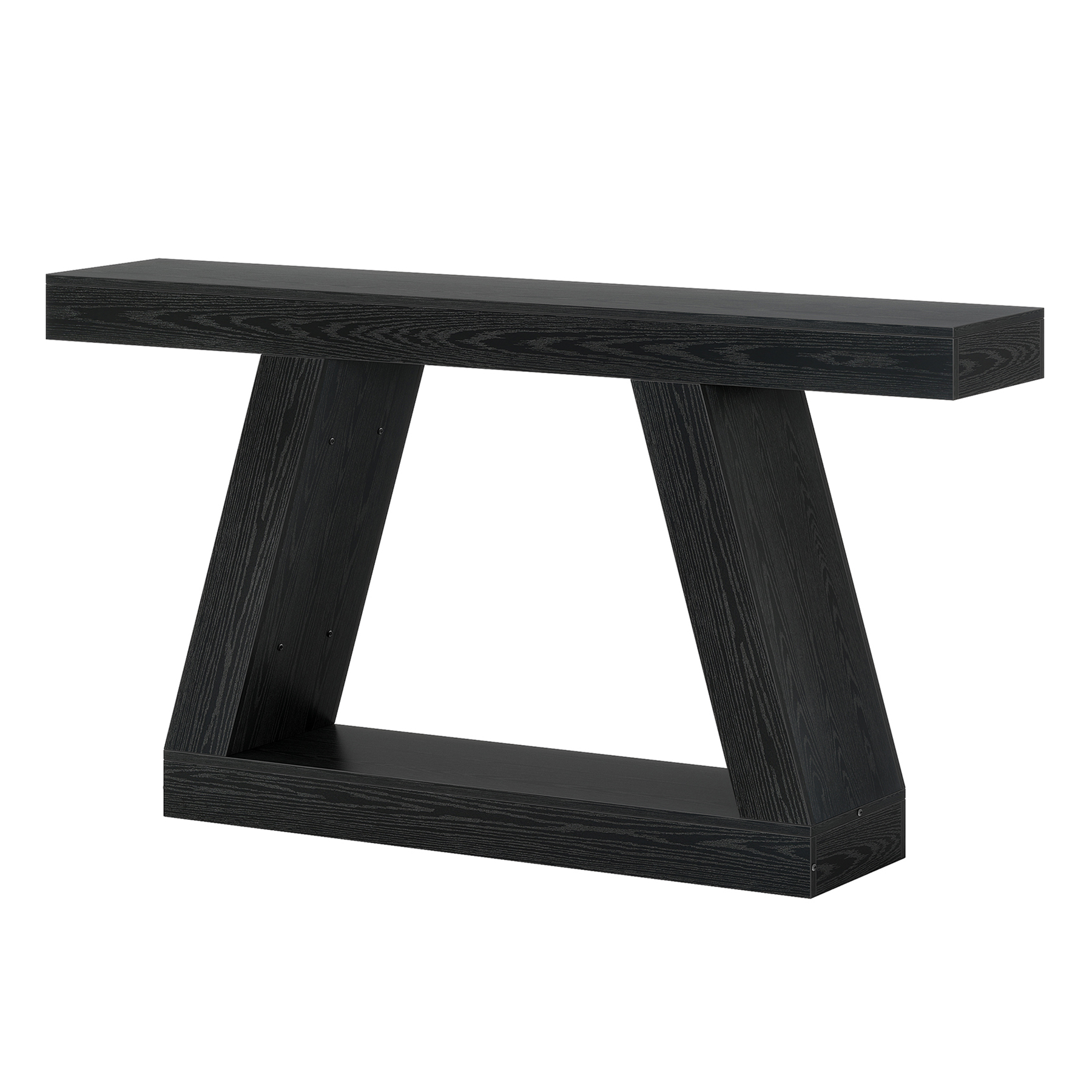 Fnova 55" Farmhouse Console Table, 2-Tier Storage Sofa Table, Long Wood Entryway Table for Hallway, Living Room, Easy Assembly