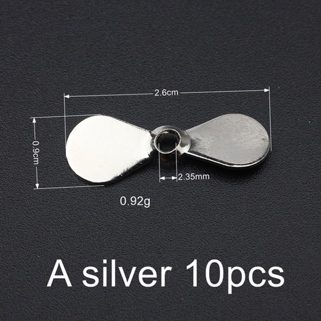 Lefu 10Pcs Prop Blades Propeller Style Spinner Blades DIY Topwater Lures Spin Blades