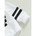thumbnail image 4 of ZAXARRA Infant Baby Sweatshirt Rompers Cute Rugby Letter Print Long Sleeve Pullovert Jumpsuit for Newborn Fall Clothes, 4 of 5