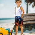 thumbnail image 5 of POLERO Blue Fire Bed Sheet Boys Beach Shorts, Lightweight Pockets Kids Swim Trunks Elastic Drawstring Waist Boys All Occasion Summer Board Shorts for Outdoor, 5 of 10