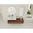 thumbnail image 4 of 60-Inch Wall-Mounted Bathroom Vanity with Resin Sink and Side Cabinet, 3 Soft-Close Drawers, Floating Mount Design for Modern Bathrooms, 4 of 9
