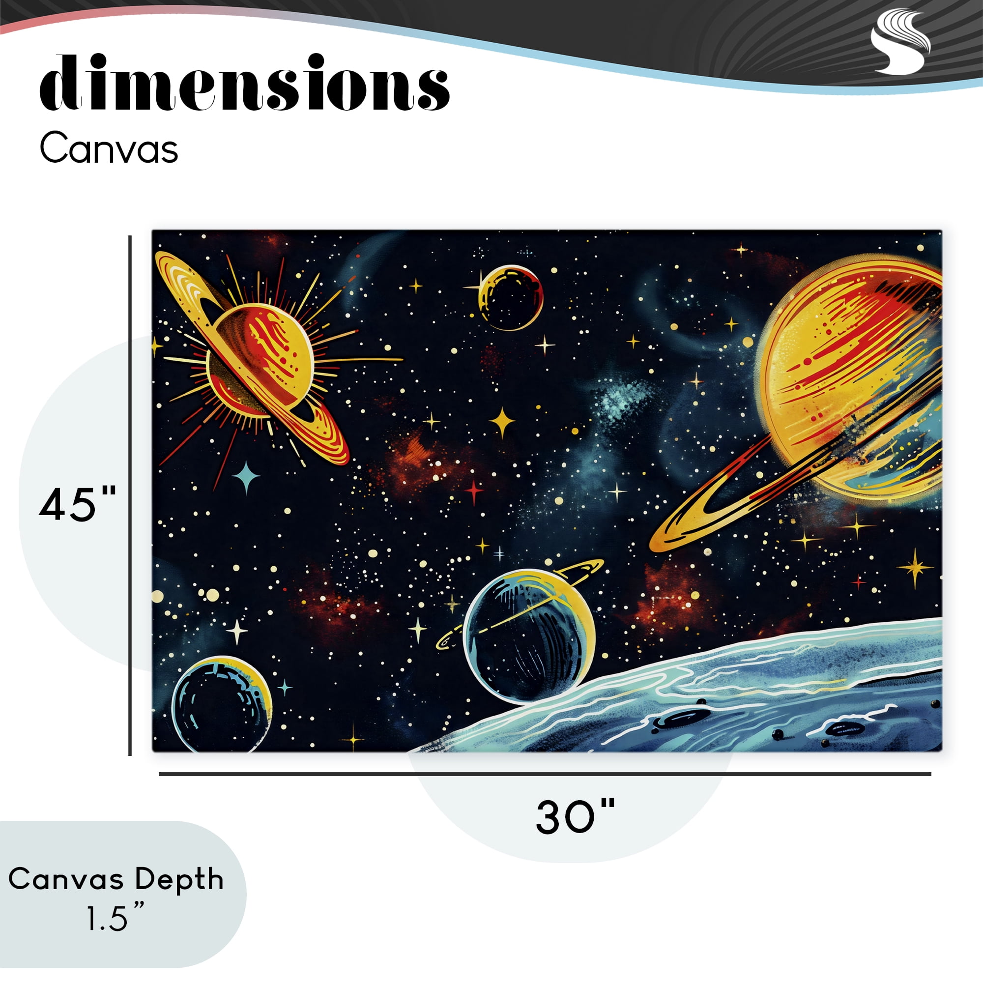 Stupell Industries Black Lit Galaxy Panorama Canvas Wall Art, design by Creative Studio