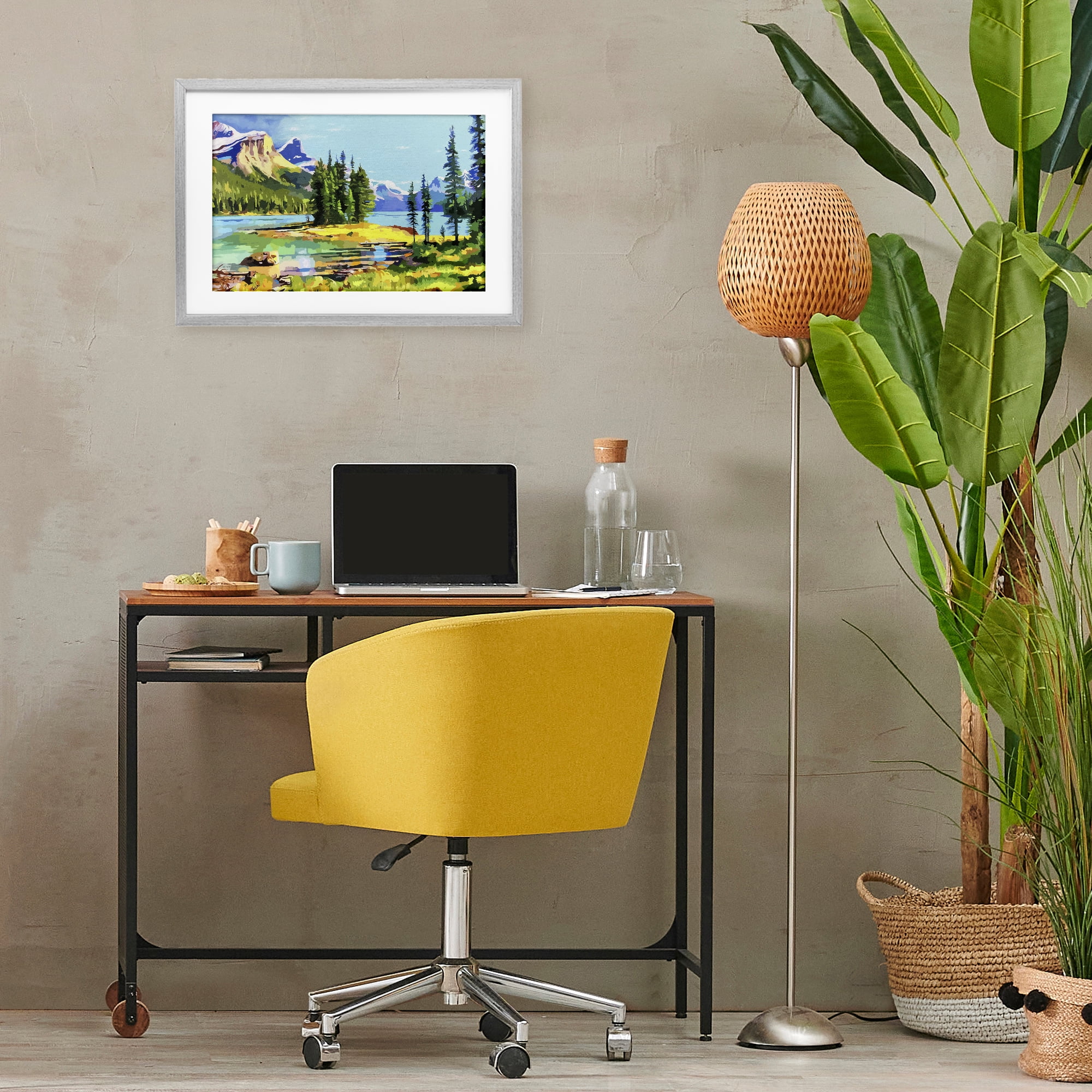 Stupell Industries Alpine Mountain Solitude Gray Framed Print Under Glass, design by John Jaster