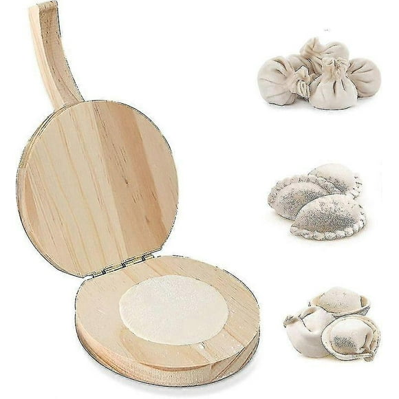 Wooden Tortilla Press Maker, Wooden Press Dumpling Dough Maker, Round Mold Wooden Dumpling Press, For Kitchen And