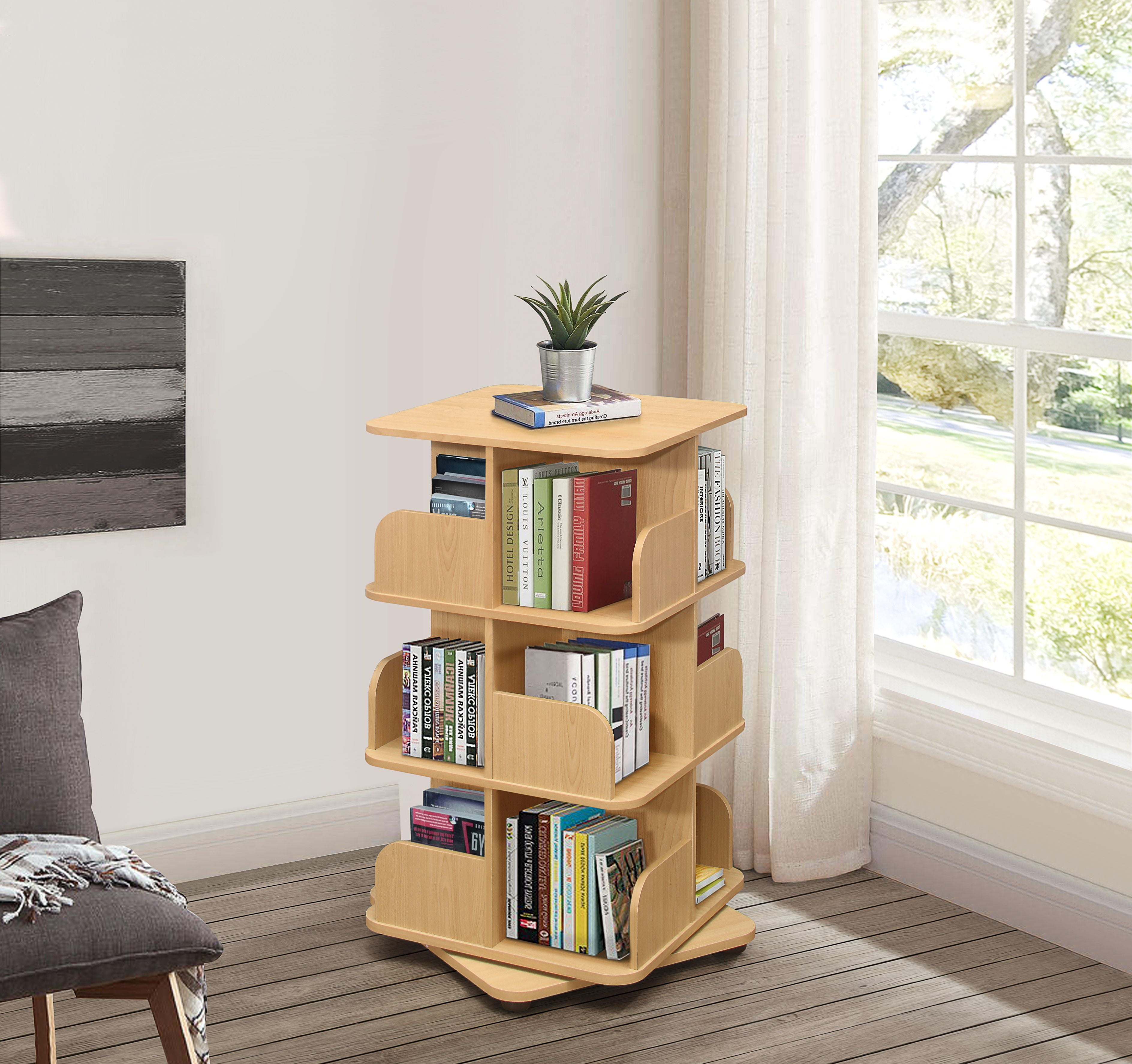 Hartwick 3 Tier Revolving Bookcase Tower Display Unit with 12 Shelves