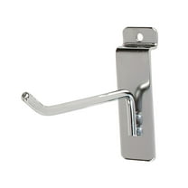 4 inch Chrome Peg Hook for Slatwall (Slatwall Hooks) - 50 Pack