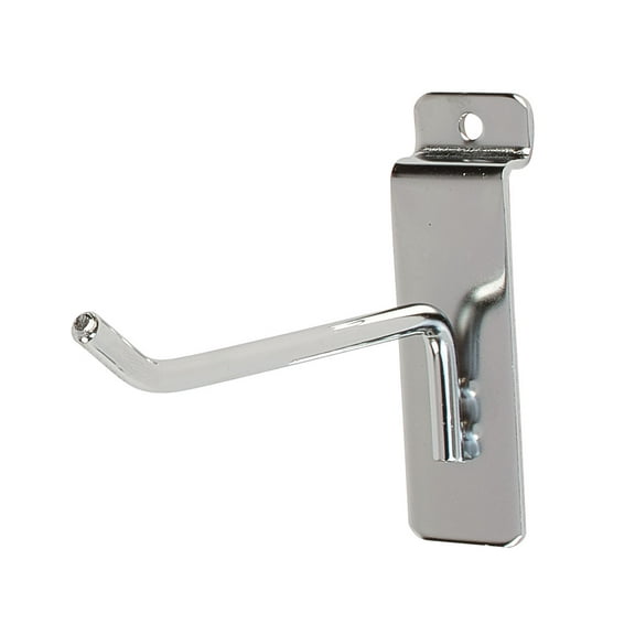 4 inch Chrome Peg Hook for Slatwall (Slatwall Hooks) - 50 Pack