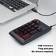thumbnail image 4 of Clavier numérique filaire USB rétroéclairé 19 touches, mécanique, tricolore, respirant, noir (noir), 4 of 4